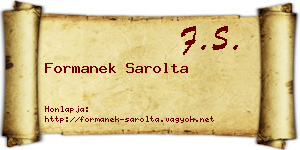 Formanek Sarolta névjegykártya