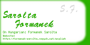 sarolta formanek business card